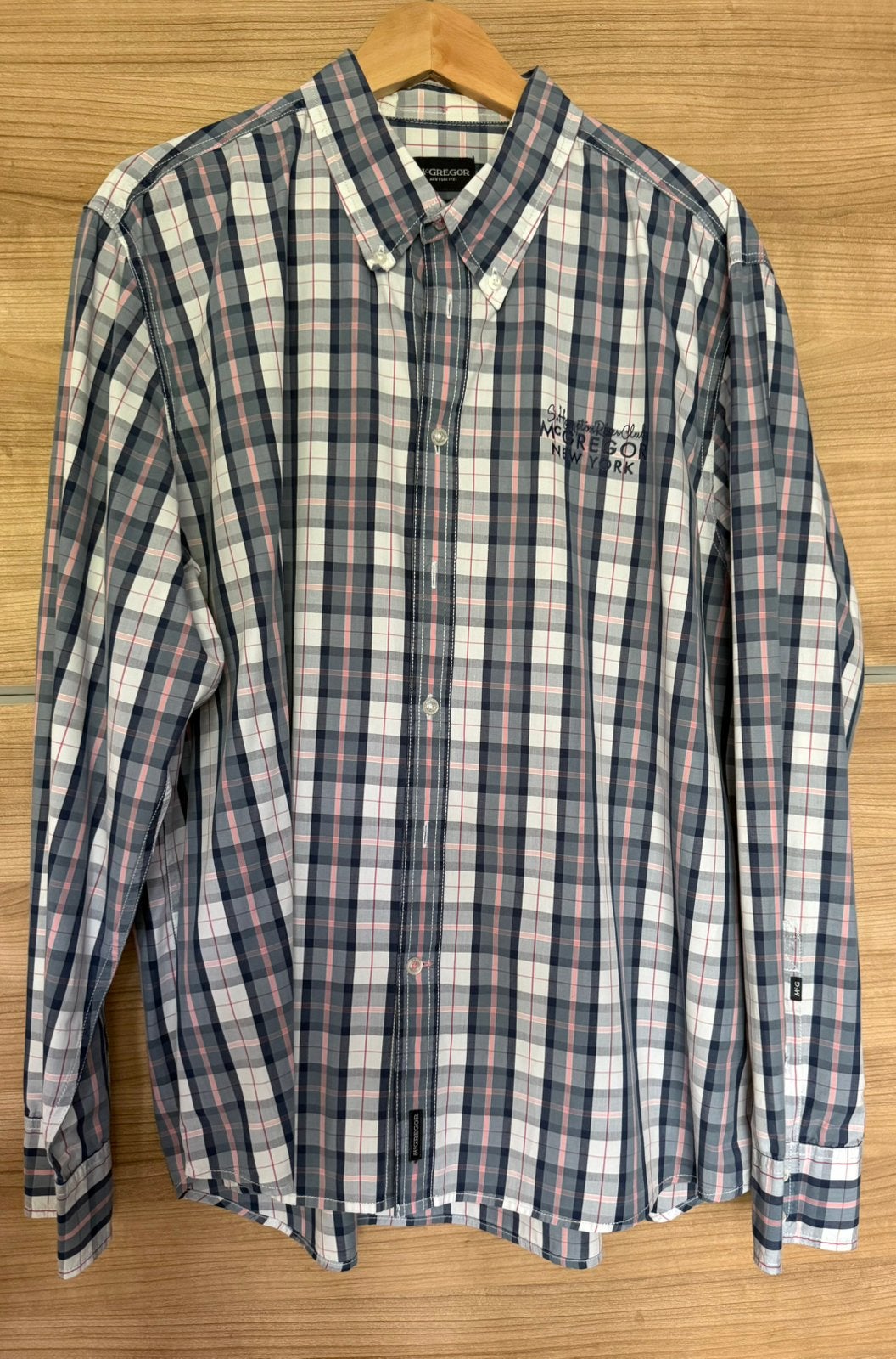 McGregor - heren overhemd geruit - maat XXL, Kleding | Heren, Ophalen of Verzenden, Gedragen, Blauw, Overige halswijdtes