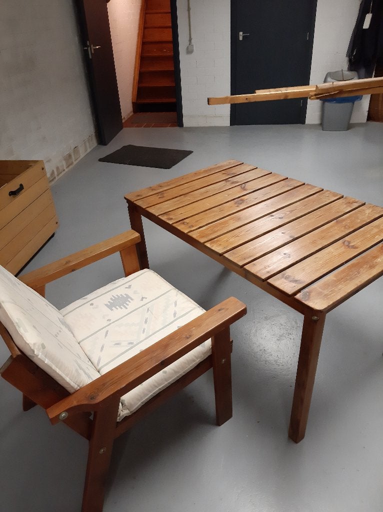 tuinstoelen set met kussens, Tuin en Terras, Tuinstoelen, Ophalen, Gebruikt, Hout
