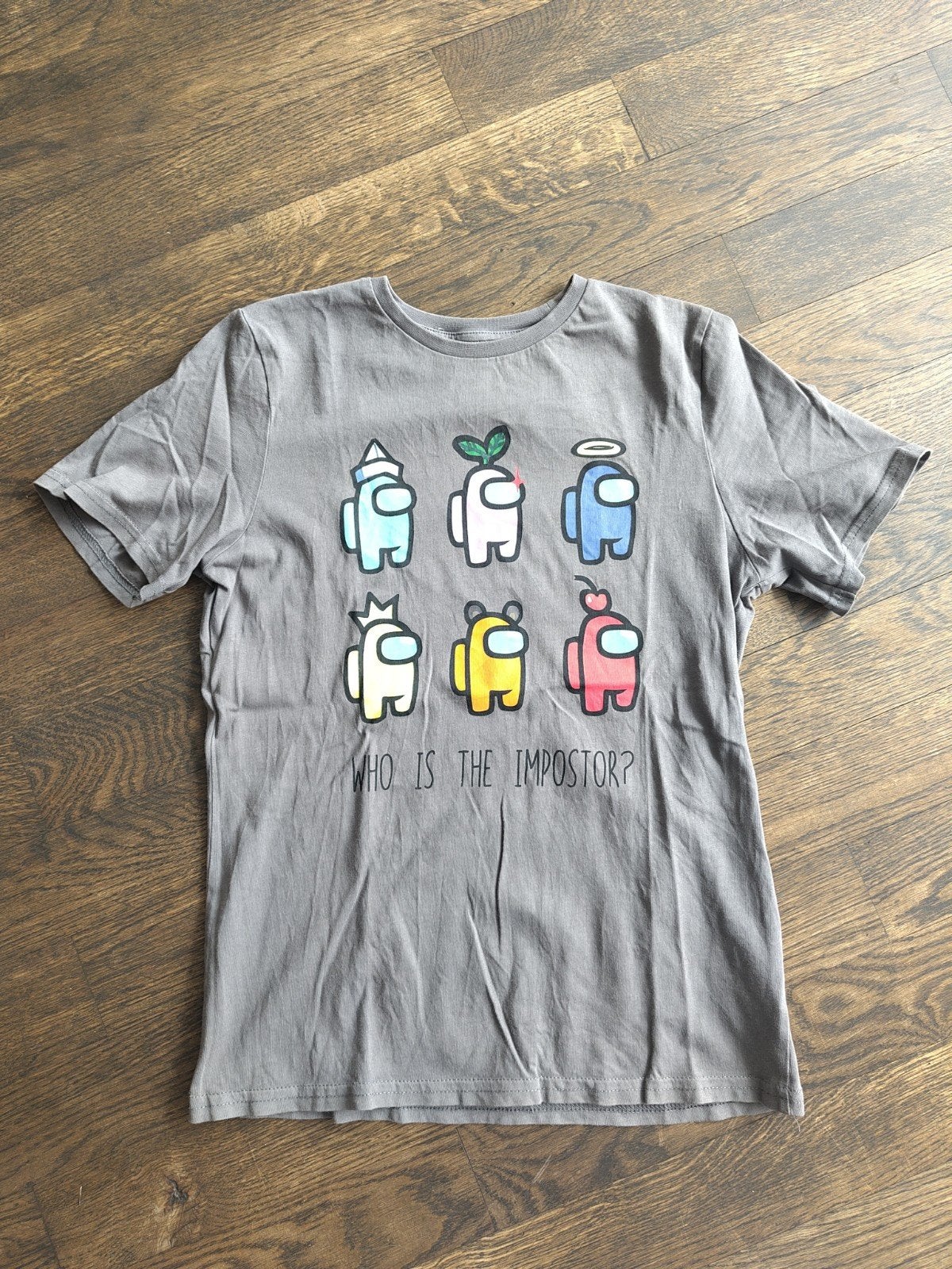 Among us korte mouw t-shirt met leuke print, maat 146, Among us, Jongen of Meisje, Ophalen of Verzenden, Zo goed als nieuw