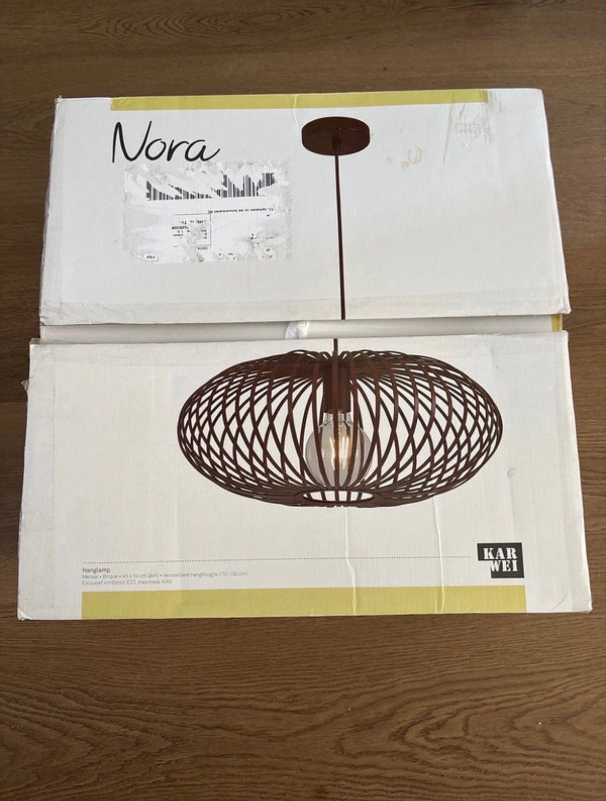 Nora hanglamp - Karwei - Metaal - Brique - E27, Verzenden, Nieuw, Metaal, E27 (groot)