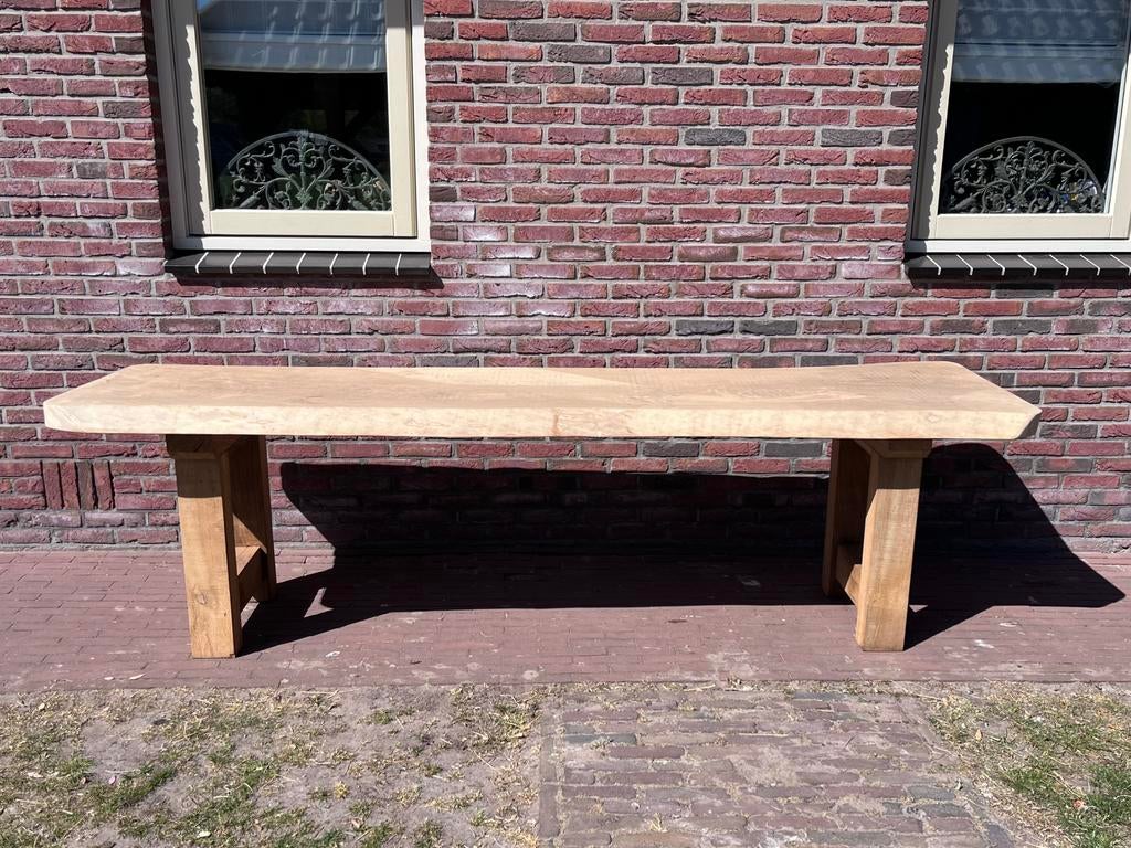 Nieuwe eiken boomstam tafel 270 x 73,5 x 77 cm, Ophalen, Nieuw, Rechthoekig, Hout