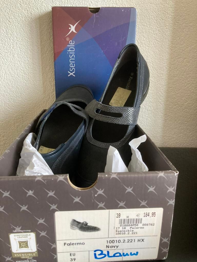 Damesschoenen Xsensible donker blauw mt 39HX, Blauw, Dansschoenen, Ophalen of Verzenden, Zo goed als nieuw