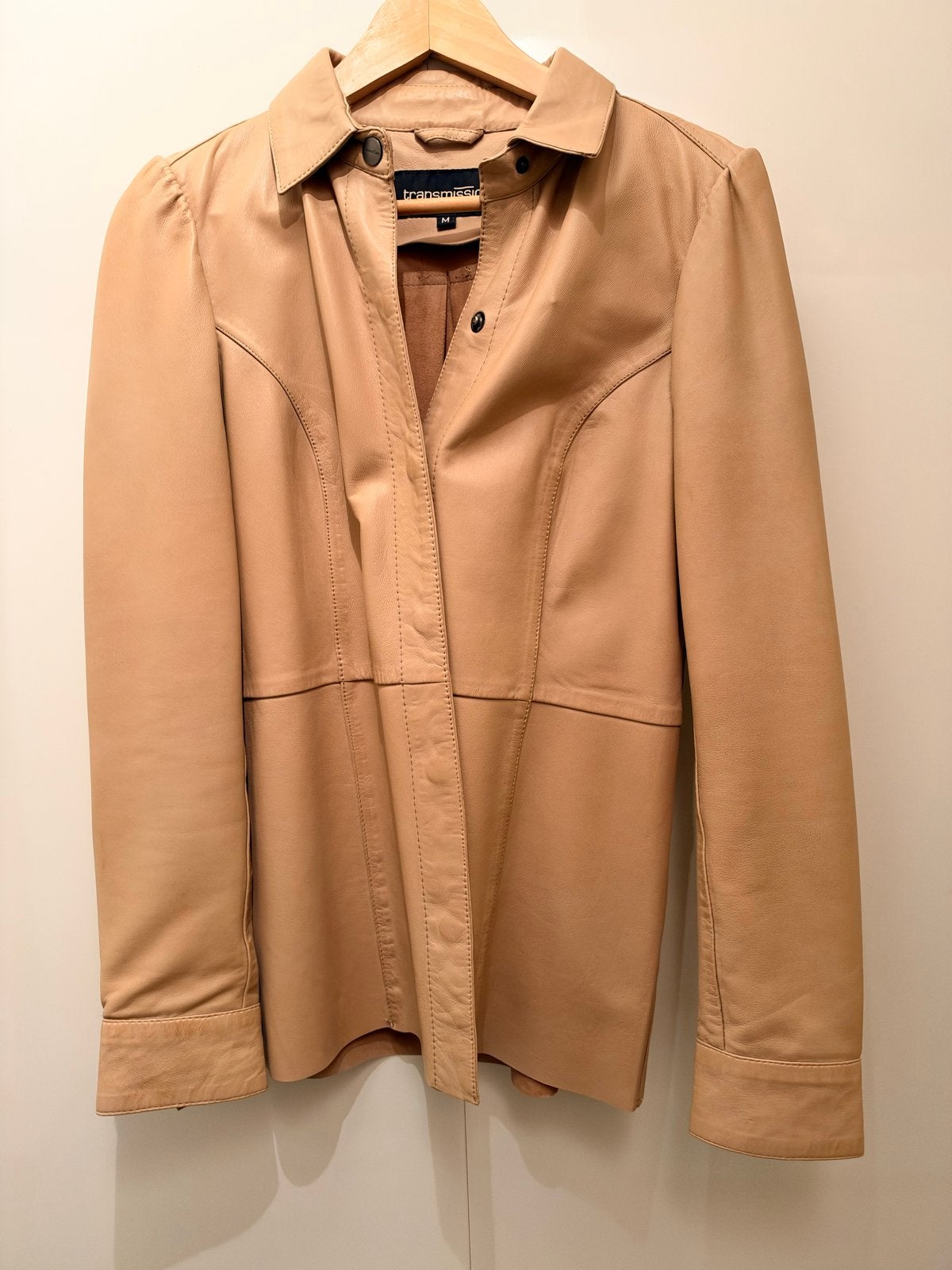 Nieuwe Transmission echt lederen jas maat M, Ophalen of Verzenden, Nieuw, Maat 38/40 (M), Beige