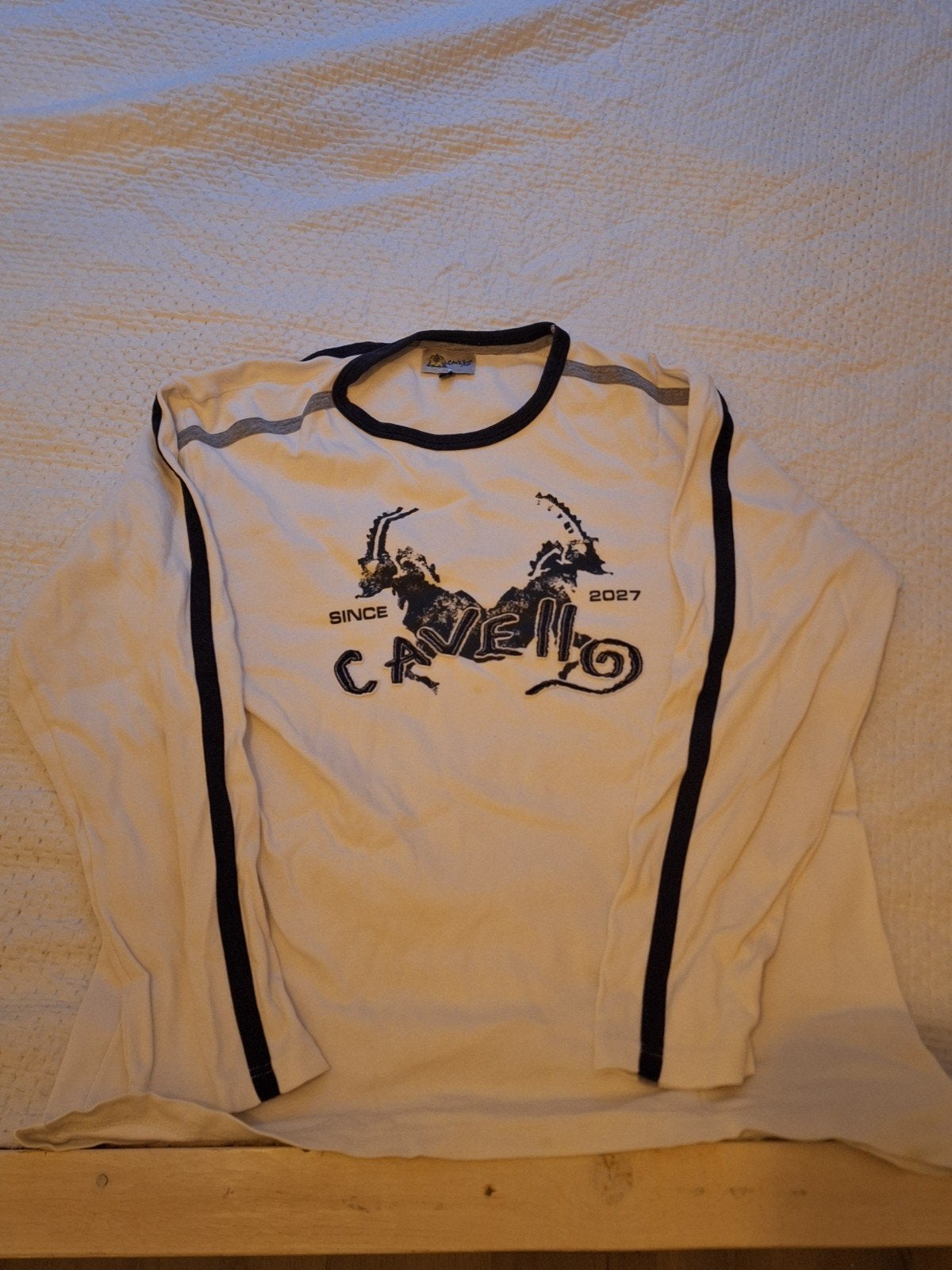 Cavello long sleeve retro shirt jaren '90, Wit, Ophalen of Verzenden, Gedragen, Cavello