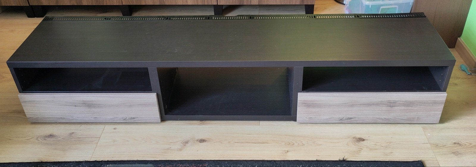 Ikea Besta tv kast zwartbruin met 2 lades, Ophalen, Gebruikt, 150 tot 200 cm, Minder dan 100 cm