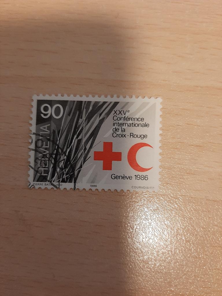 1986 Zwitserland rode kruis Geneve, Verzenden, Gestempeld