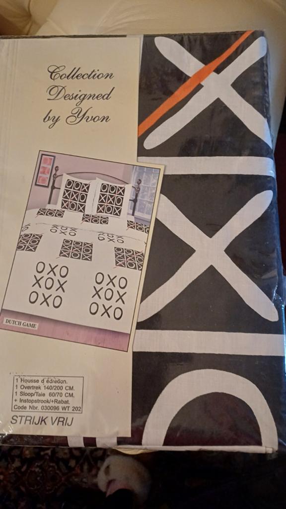 Dekbedovertrek Tic Tac Toe - Eenpersoons, Jongetje of Meisje, Wit, Dekbedovertrek, Nieuw