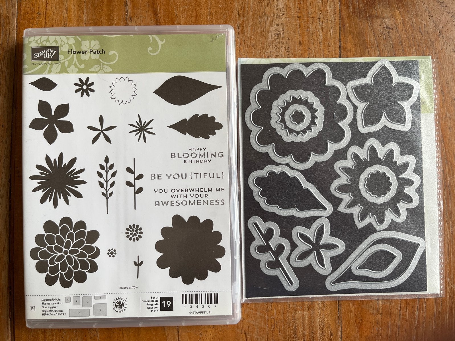 Stampin' Up! Flower Patch stempels en stansen, Ophalen of Verzenden, Zo goed als nieuw, Clearstamp