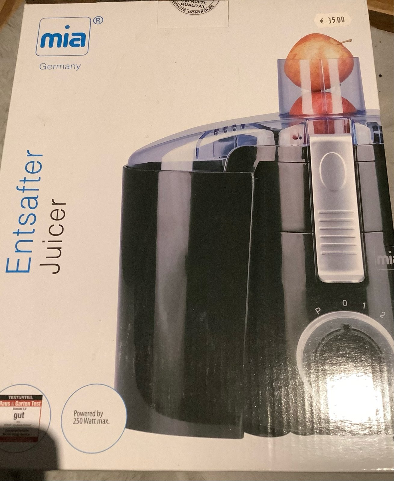 Mia Sapcentrifuge - Krachtige 250W Juicer, Ophalen of Verzenden, Nieuw, Elektrisch, Sapcentrifuge
