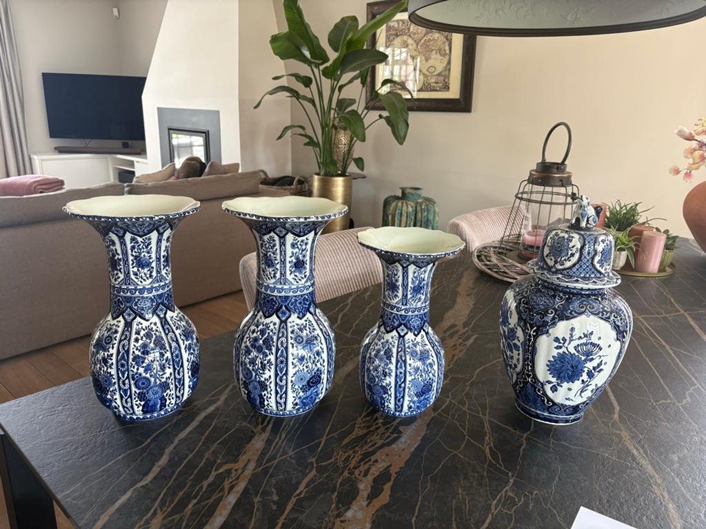 Prachtige Delfts Blauwe Vazen en Pot - Royal Sphinx Boch, Antiek en Kunst, Antiek | Vazen, Ophalen