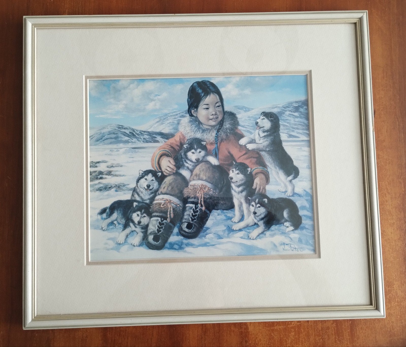 Prent van Nori Peter, "A treat", 42 x 37 cm, Antiek en Kunst, Kunst | Schilderijen | Klassiek, Portret of Personen, Realistisch