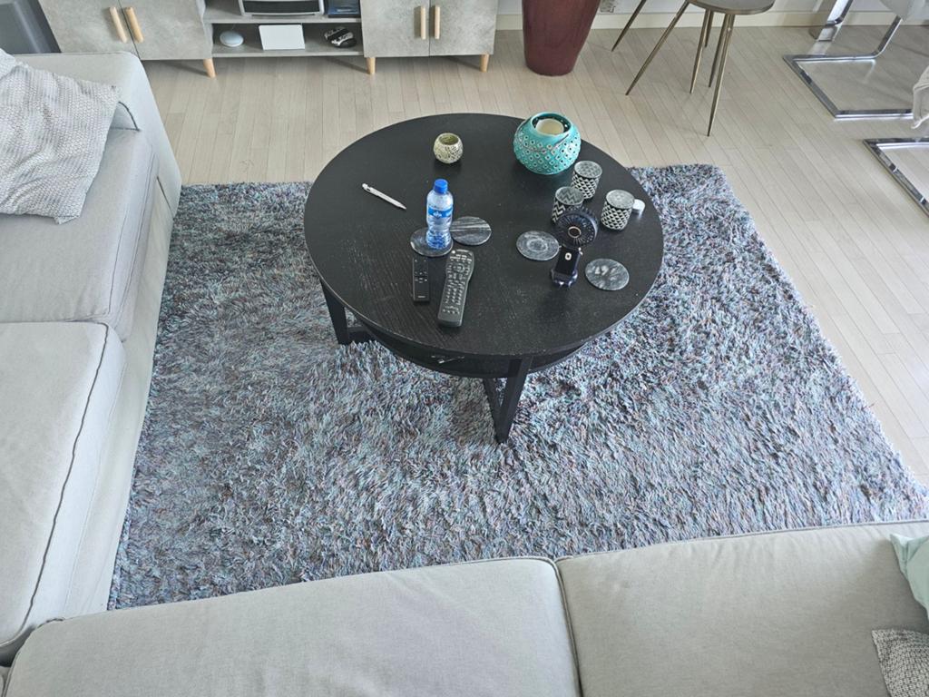 Ikea Vejmon salontafel - Rond, zwart, Ophalen, Gebruikt, 50 tot 100 cm, Rond