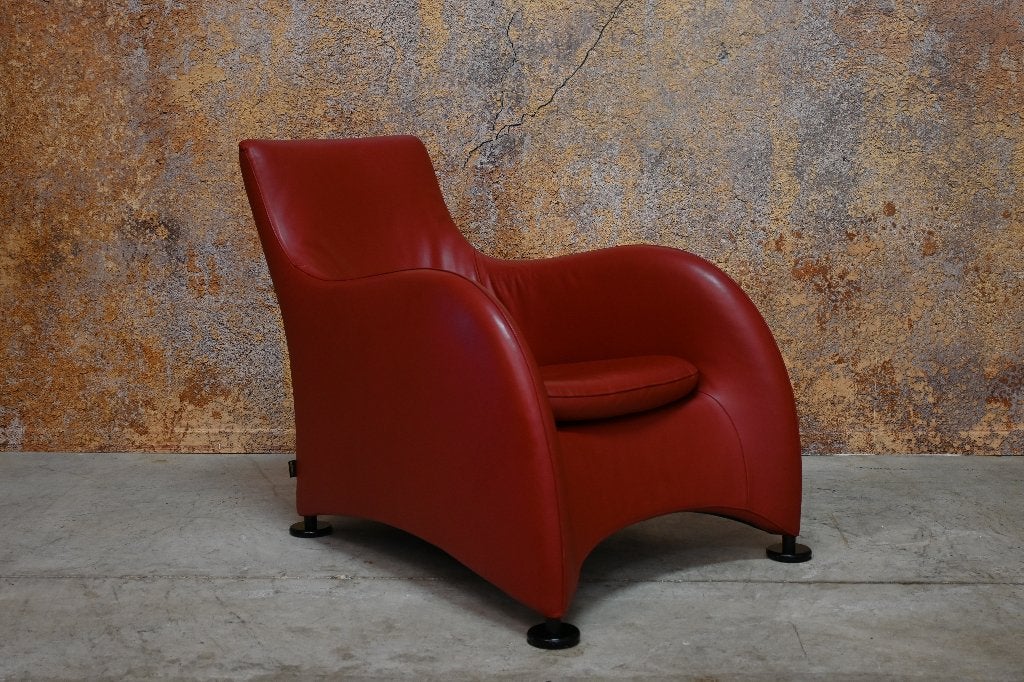ZGANieuw rode leren Montis Loge design fauteuil, Montis, Montis, 75 tot 100 cm, Ophalen of Verzenden