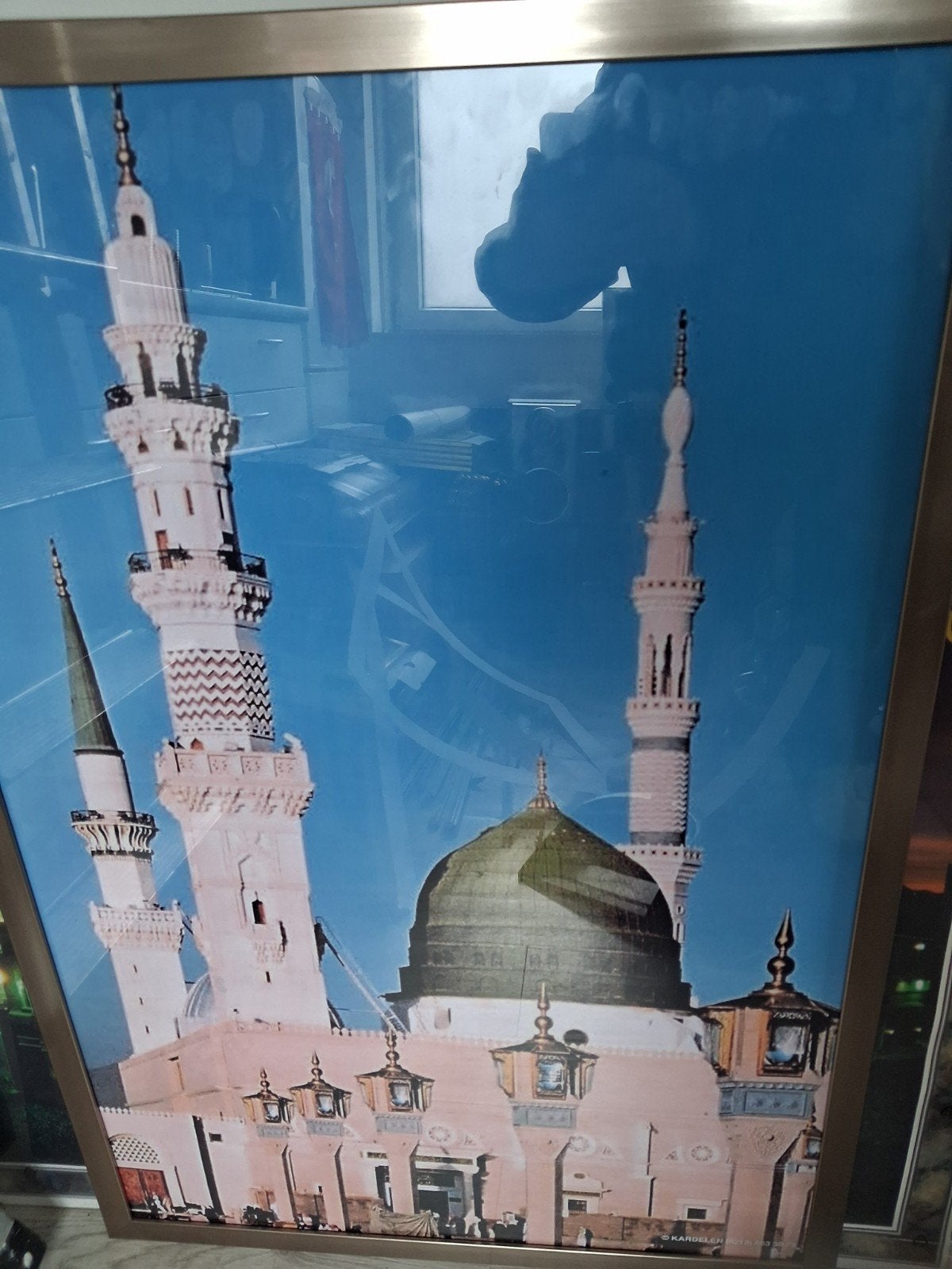 Ingelijste foto van de Al-Masjid an-Nabawi moskee, 50 – 75, Gebruikt, Ophalen of Verzenden, Foto of Poster