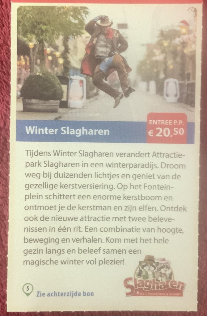 Winter Slagharen Voordeelbon, Drie personen of meer, Kortingskaart