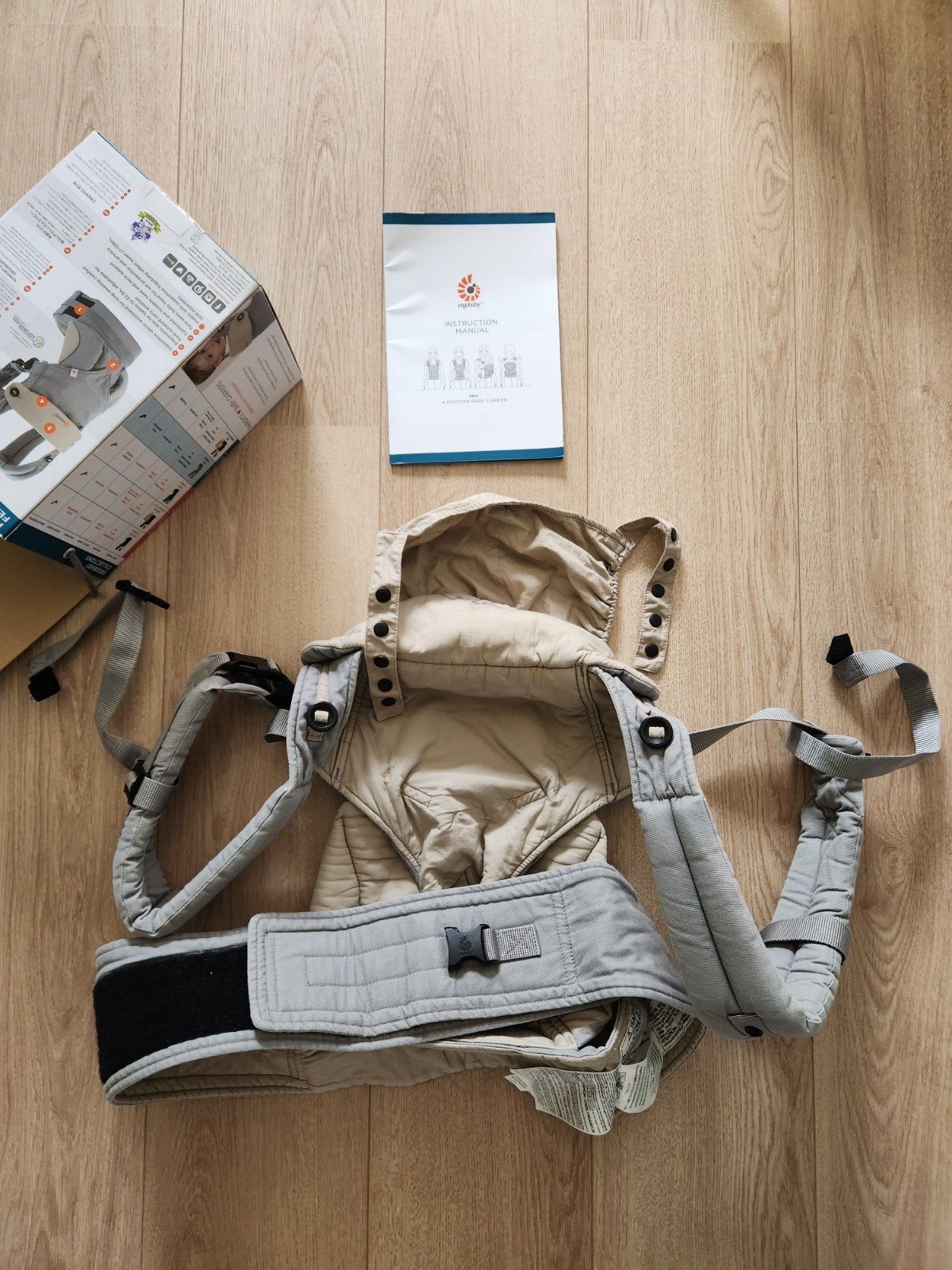 Ergobaby 360 Draagzak - Grey/Taupe, Overige merken, Buik of Rug, Ophalen of Verzenden, Zo goed als nieuw