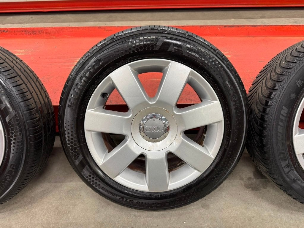 audi velgen tt  5x100  met banden 205-55-16, Auto-onderdelen, Ophalen, Gebruikt, Velg(en), 16 inch