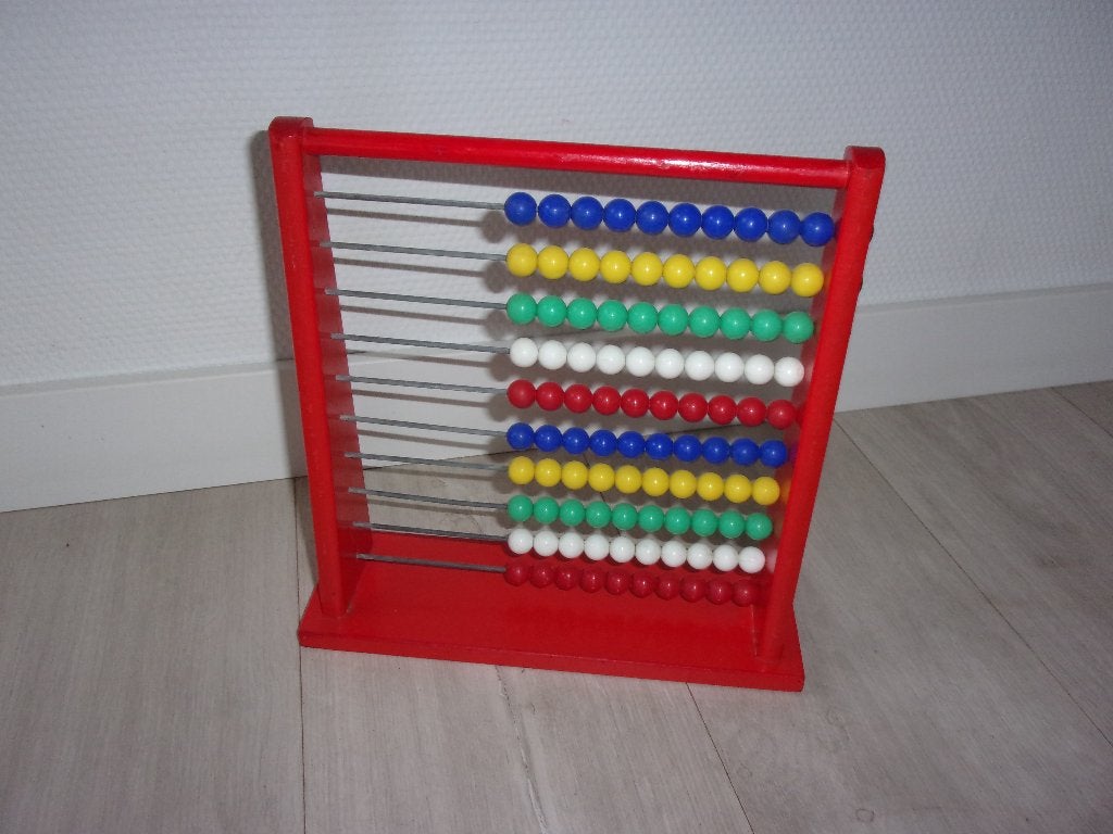 Rood Houten TELRAAM, als nieuw, Kinderen en Baby's, Speelgoed | Educatief en Creatief, Ophalen of Verzenden, Zo goed als nieuw