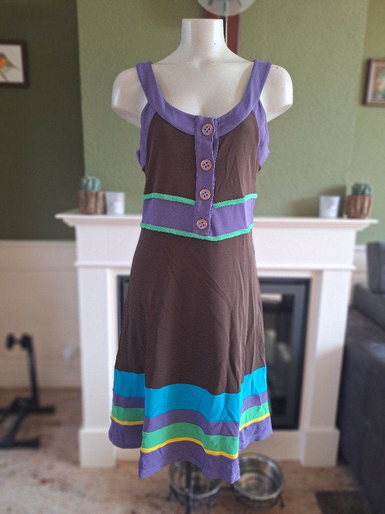 Caroline Biss bruin zomer jurkje 40, Kleding | Dames, Jurken, Maat 38/40 (M), Bruin, Verzenden, Zo goed als nieuw