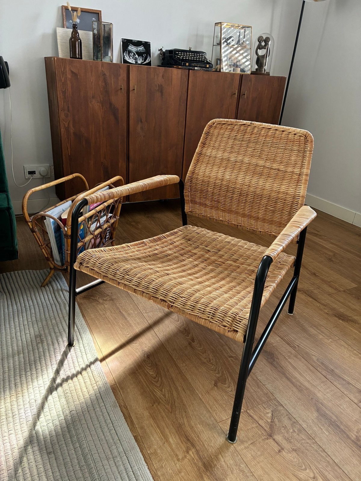 IKEA rieten fauteuil, Huis en Inrichting, Fauteuils, Ophalen, Gebruikt, Minder dan 75 cm, Riet of Rotan