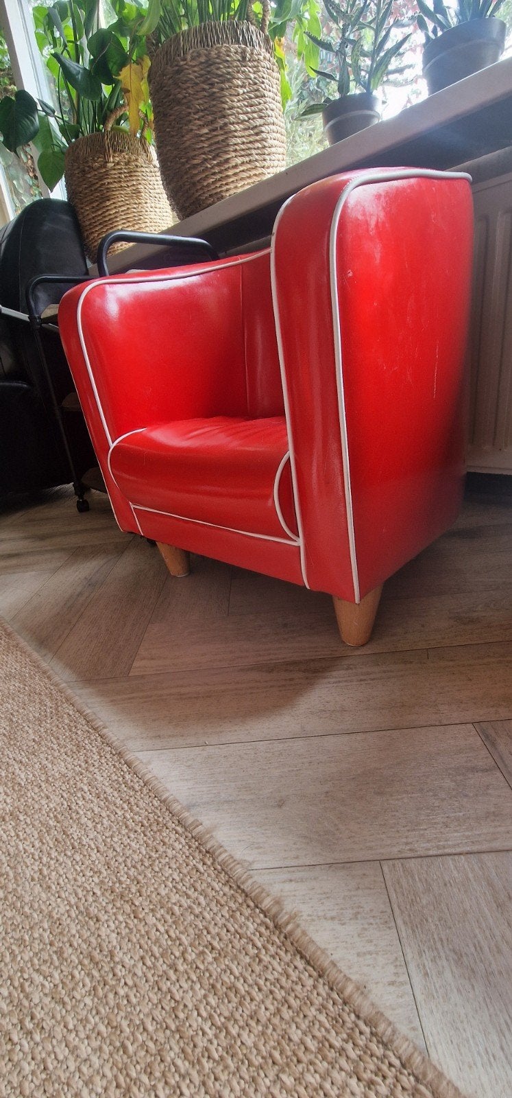 skai leer kinder fauteuil, Ophalen, Gebruikt, Minder dan 75 cm, Jaren 70