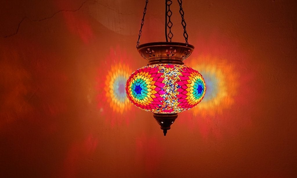 Diverse Oosters Arabische Boho glasmozaiek hanglamp lamp BXL, Ophalen of Verzenden, Nieuw, Glas, Oosters Arabisch 1001nacht Boho Ibiza Marrakech Marokkaans Turks