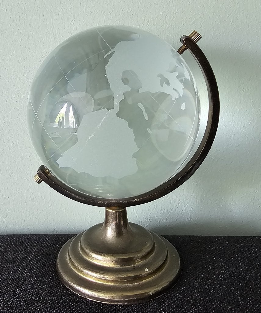 LEUKE KLEINE GLAZEN WERELDBOL, Ophalen of Verzenden, Gebruikt