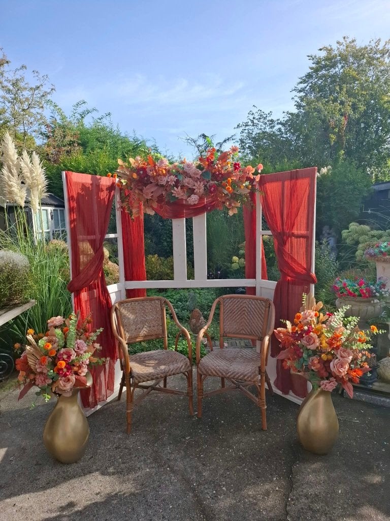 Backdrop, huwelijks decoratie, bruiloft, zijde bloemen, Ophalen, Nieuw, Versiering, Geboorte of Huwelijk