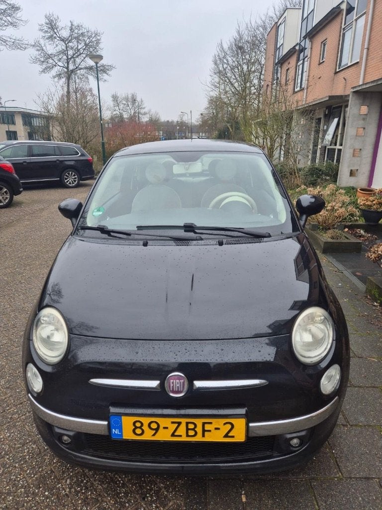 Fiat 500 0.9 85pk Twinair Turbo 2012 Zwart, Auto's, Voorwielaandrijving, Stof, Origineel Nederlands, Handgeschakeld