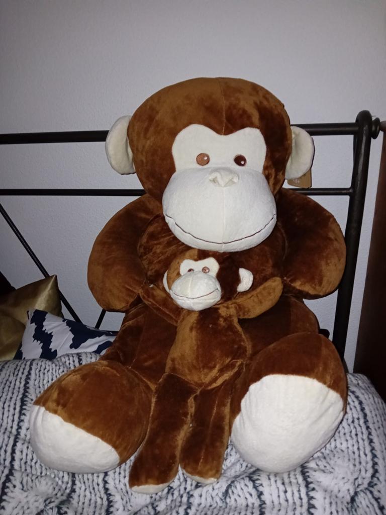 Nieuw met kaartje. Max & Sax XL knuffel aap + klein aapje, Ophalen, Overige merken, Overige typen, Nieuw