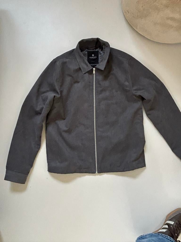 Sting Suede Jas Maat L - Stijlvol en Comfortabel, Ophalen of Verzenden, Gedragen, Maat 52/54 (L), Grijs