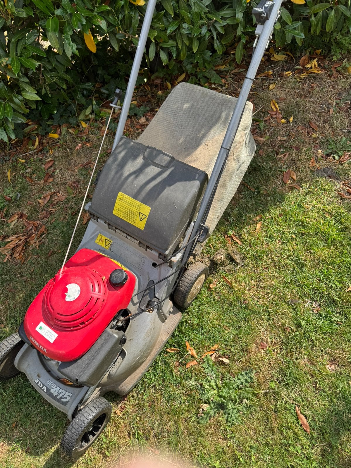 Honda HRB 475, Ophalen, Cirkelmaaier, Gebruikt, Opvangbak