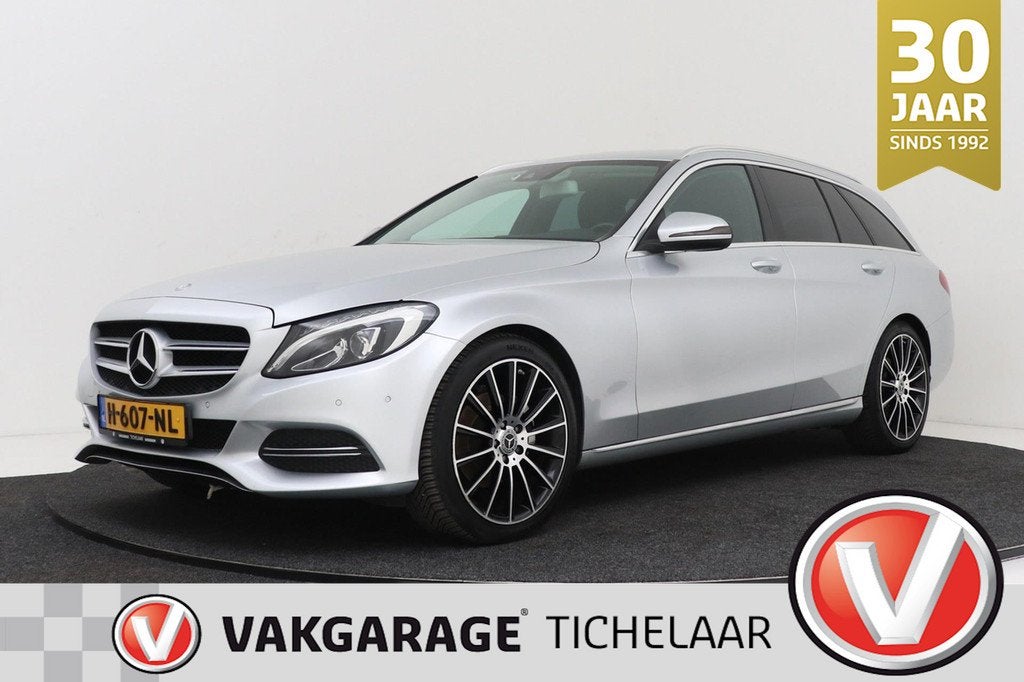 Mercedes-Benz C-klasse Estate 200 Prestige | Trekhaak | Spor, Auto's, Automaat, Achterwielaandrijving, 4 cilinders, Leder en Stof