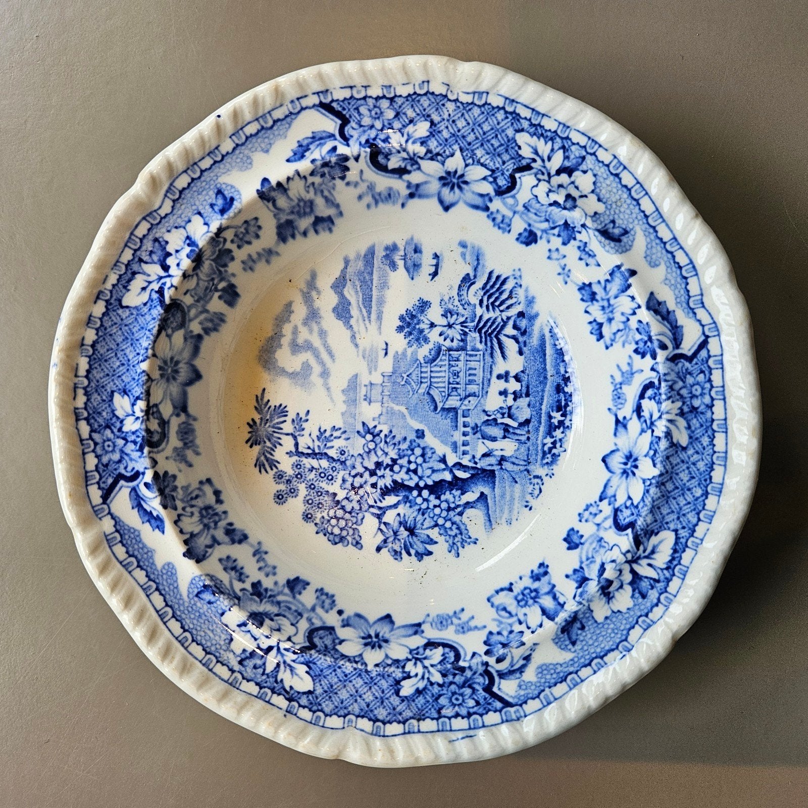 Antiek blauw wit  Seaforth schaaltje- Made in England, Ophalen of Verzenden
