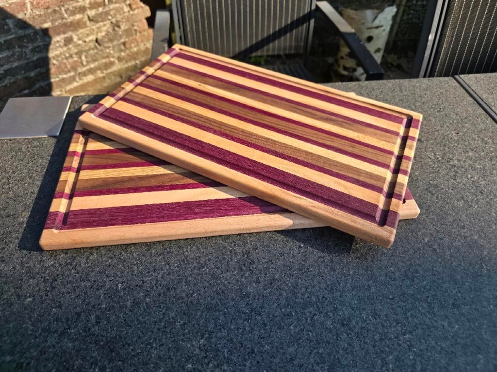 Luxe Snij-/Serveerplank, Purperheart, Beuken, Eiken, Noten, Verzenden, Nieuw