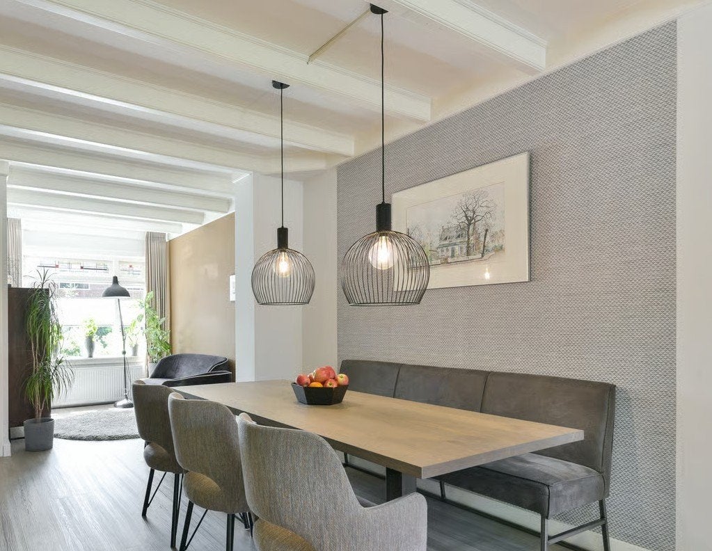 Design ronde hanglampen - Wire zwart metaal, Huis en Inrichting, Lampen | Hanglampen, Ophalen, Modern, Industrieel, E27 (groot)