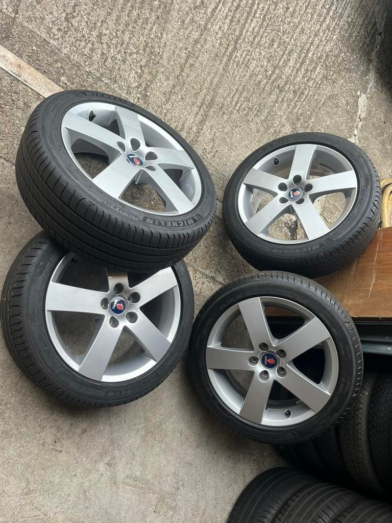Saab 9-5 Aero EVO 5-Spaaks velgen met Michelin zomerbanden, Auto-onderdelen, Banden en Velgen, Ophalen, Banden en Velgen, Nieuw