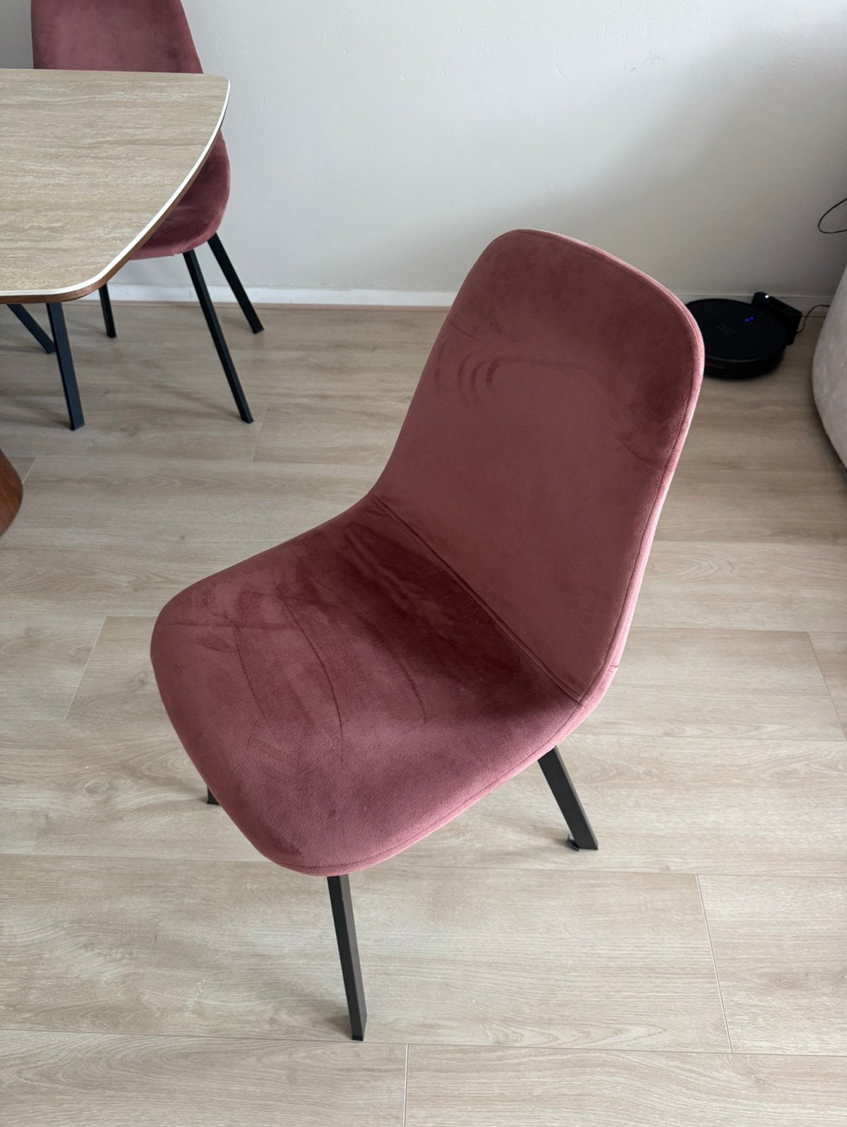 6 eetkamerstoelen velvet roze, Ophalen, Zo goed als nieuw, Overige kleuren