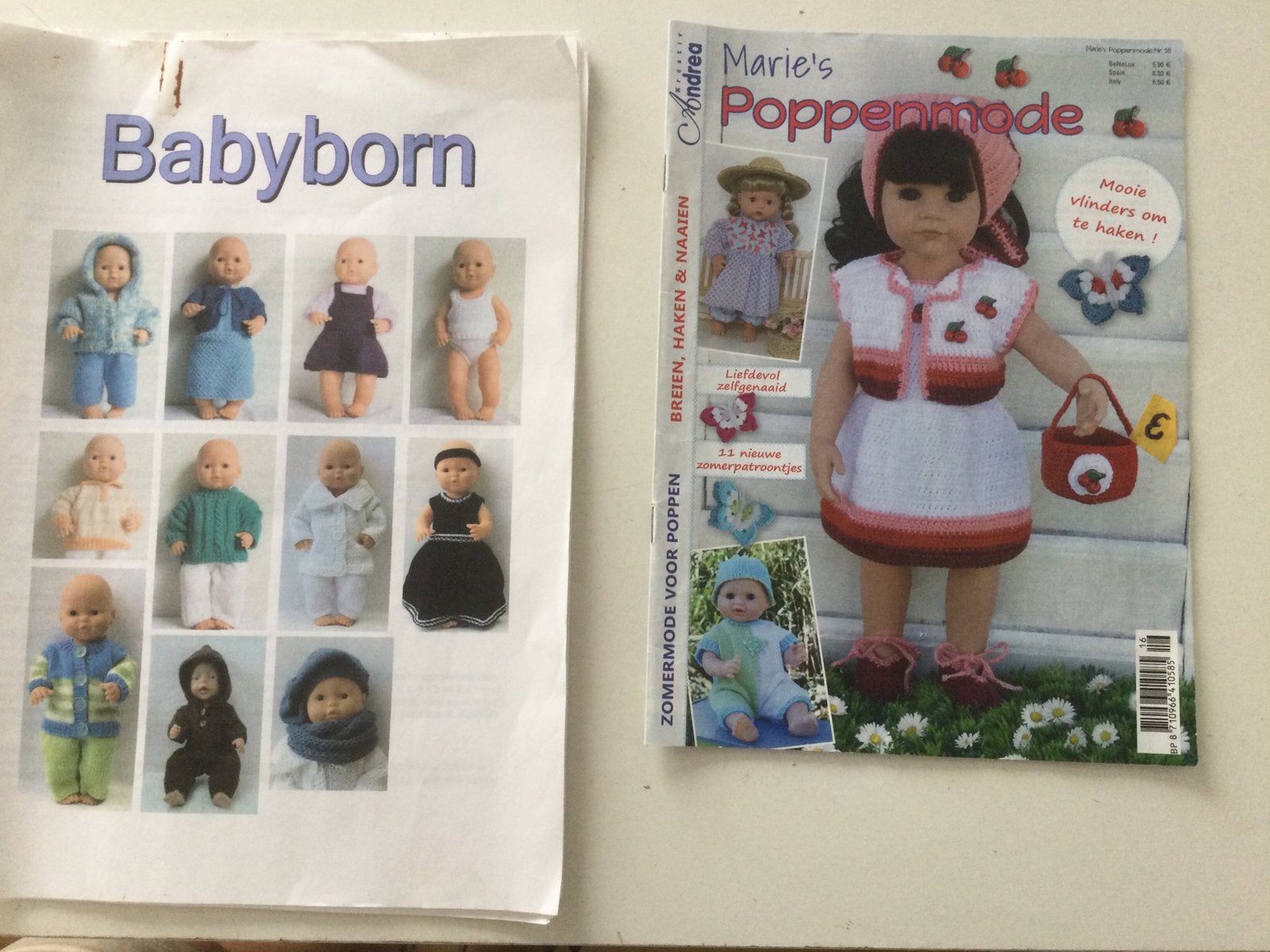 Marie,s poppenmode patronen babyborn pop breien, Ophalen of Verzenden, Zo goed als nieuw, Breien en Haken