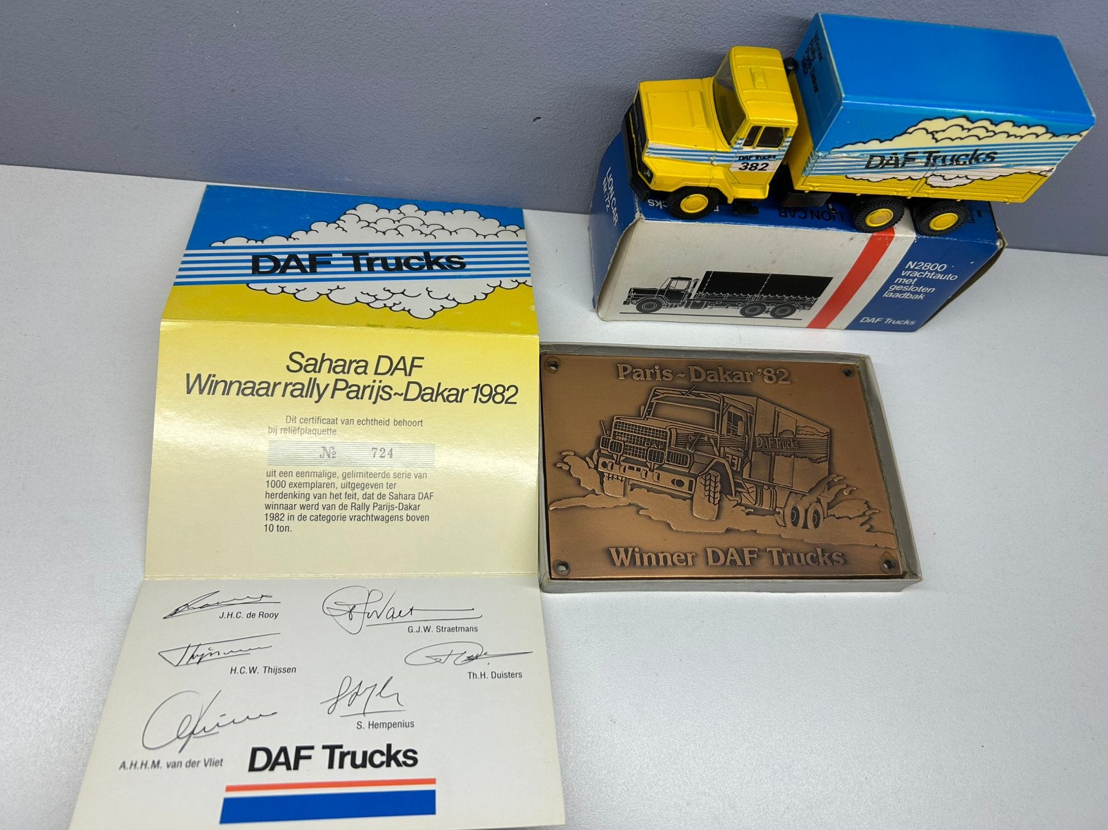 Lion toys car Daf N2800 Sahara Parijs - Dakar 1982 zeldzaam., Ophalen of Verzenden
