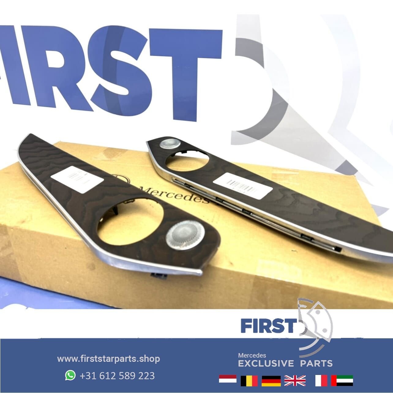A205 C205 DEURLIJST LINKS + RECHTS ACHTER HOUT BURMESTER mem, Auto-onderdelen, Gebruikt, -, Ophalen of Verzenden, -