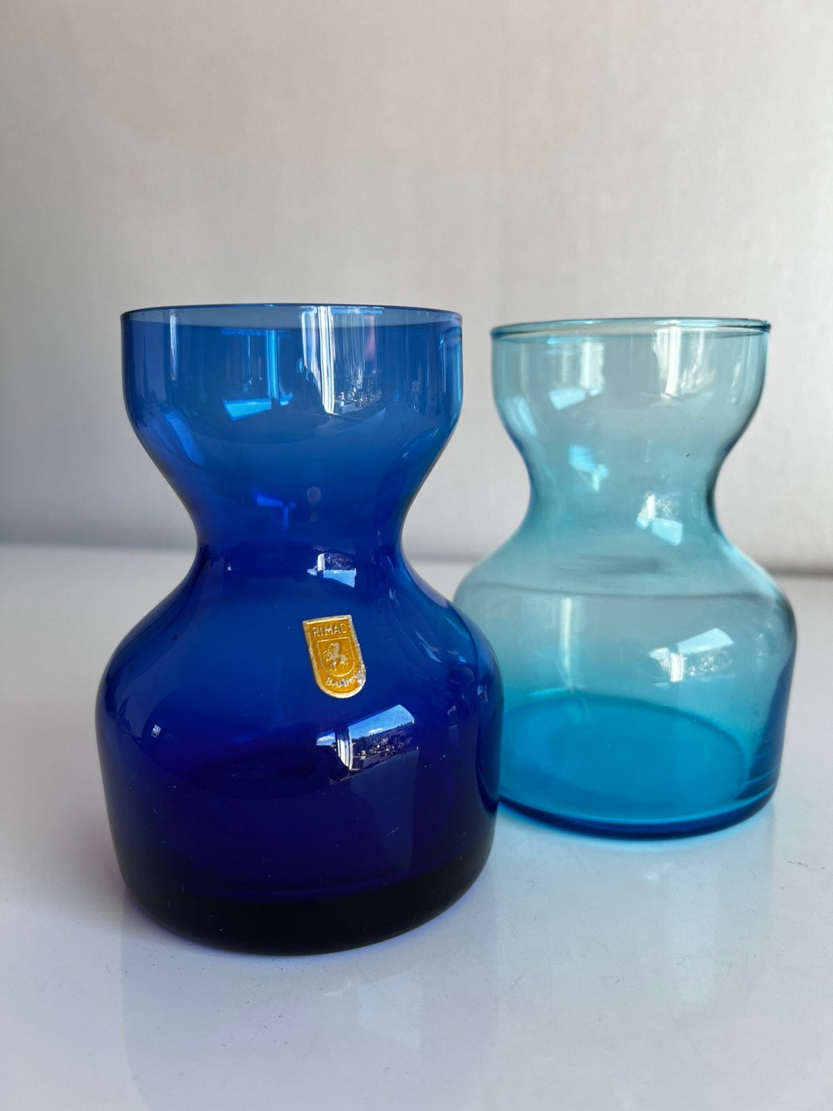 Set 2 RIMAC Baarn Bollenglas Hyacinthvaas Blauw Turquoise, Ophalen of Verzenden