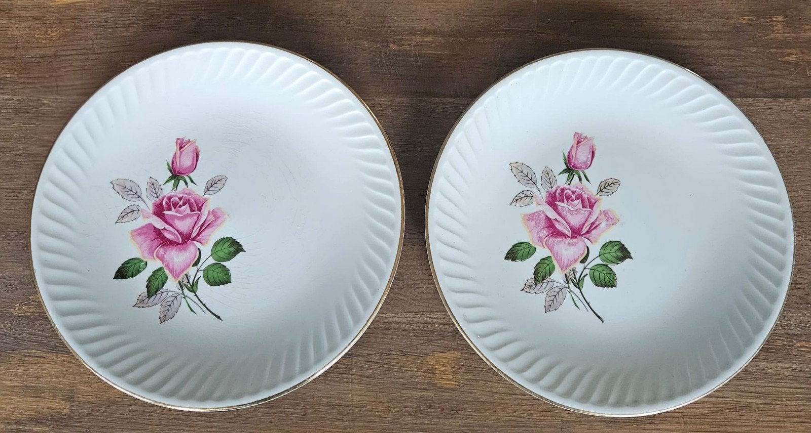2 vintage dinerborden – Gien Symphonie (23,5 cm), Ophalen of Verzenden
