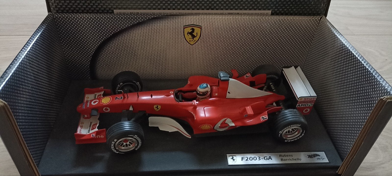 Ferrari F1 2003 Barichello 1:18 Hot Wheels, Ophalen of Verzenden, Zo goed als nieuw, Auto, Hot Wheels