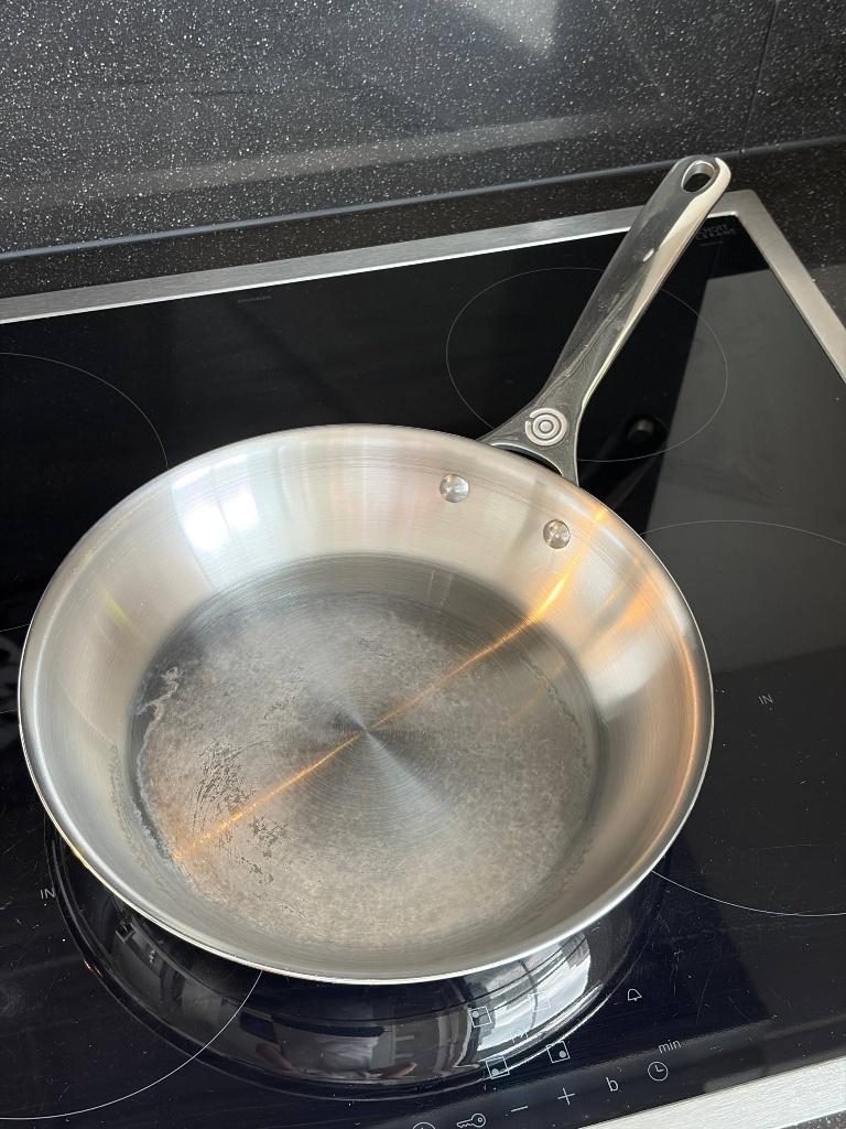 Le Creuset RVS Signature Frying Pan, 26 cm, Ophalen, Gebruikt, Inductieplaat, Rvs