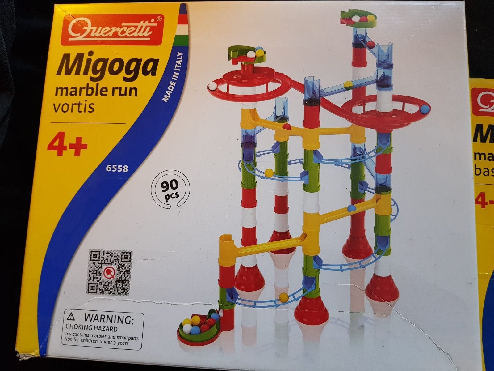 Quercetti Migoga knikkerbaan set (Vortis & Basic), Ophalen of Verzenden, Zo goed als nieuw, Jongen of Meisje