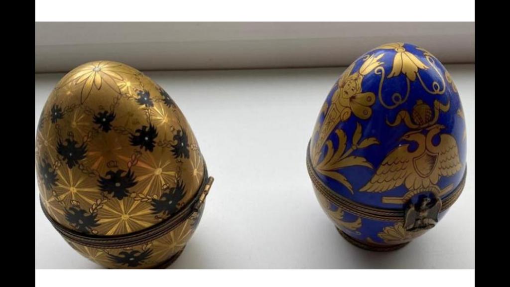 2x Faberge Serie Limitee Eieren - Handgeschilderd, Ophalen of Verzenden