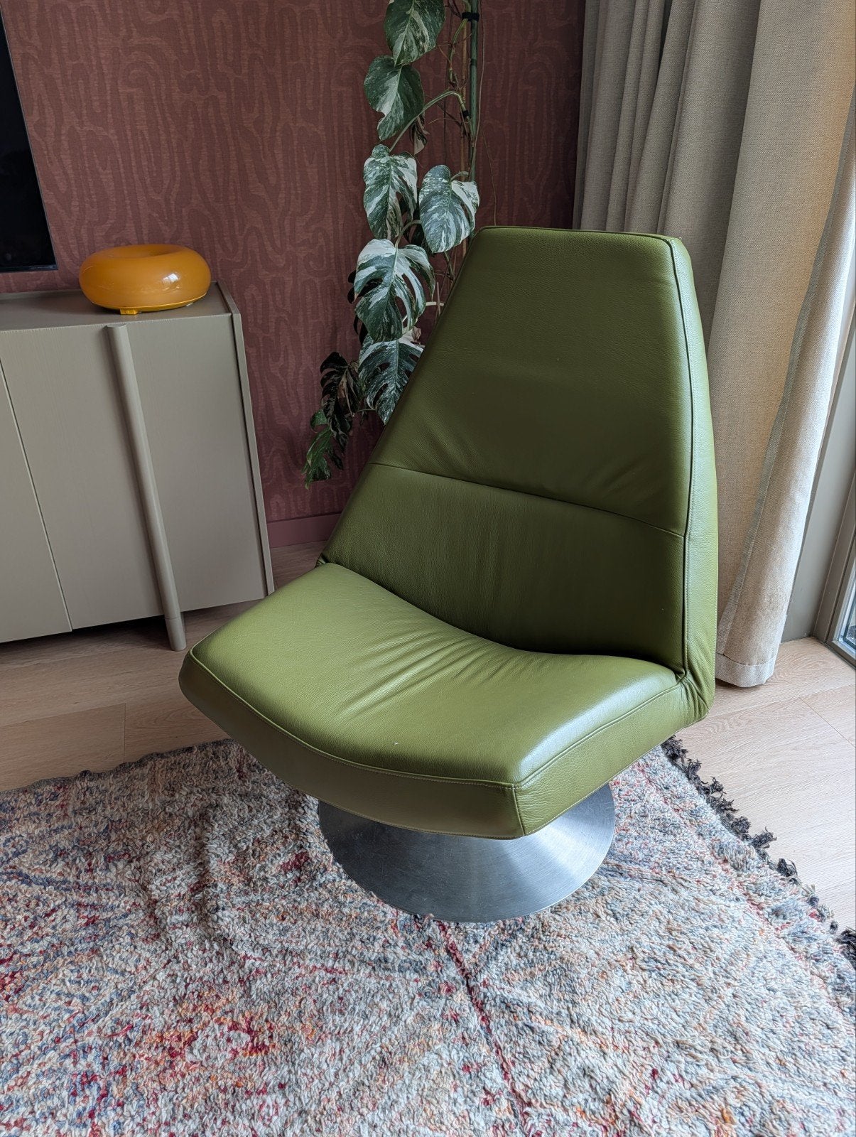 leren draai fauteuil Goossens, Ophalen, Modern design, Gebruikt, Minder dan 75 cm