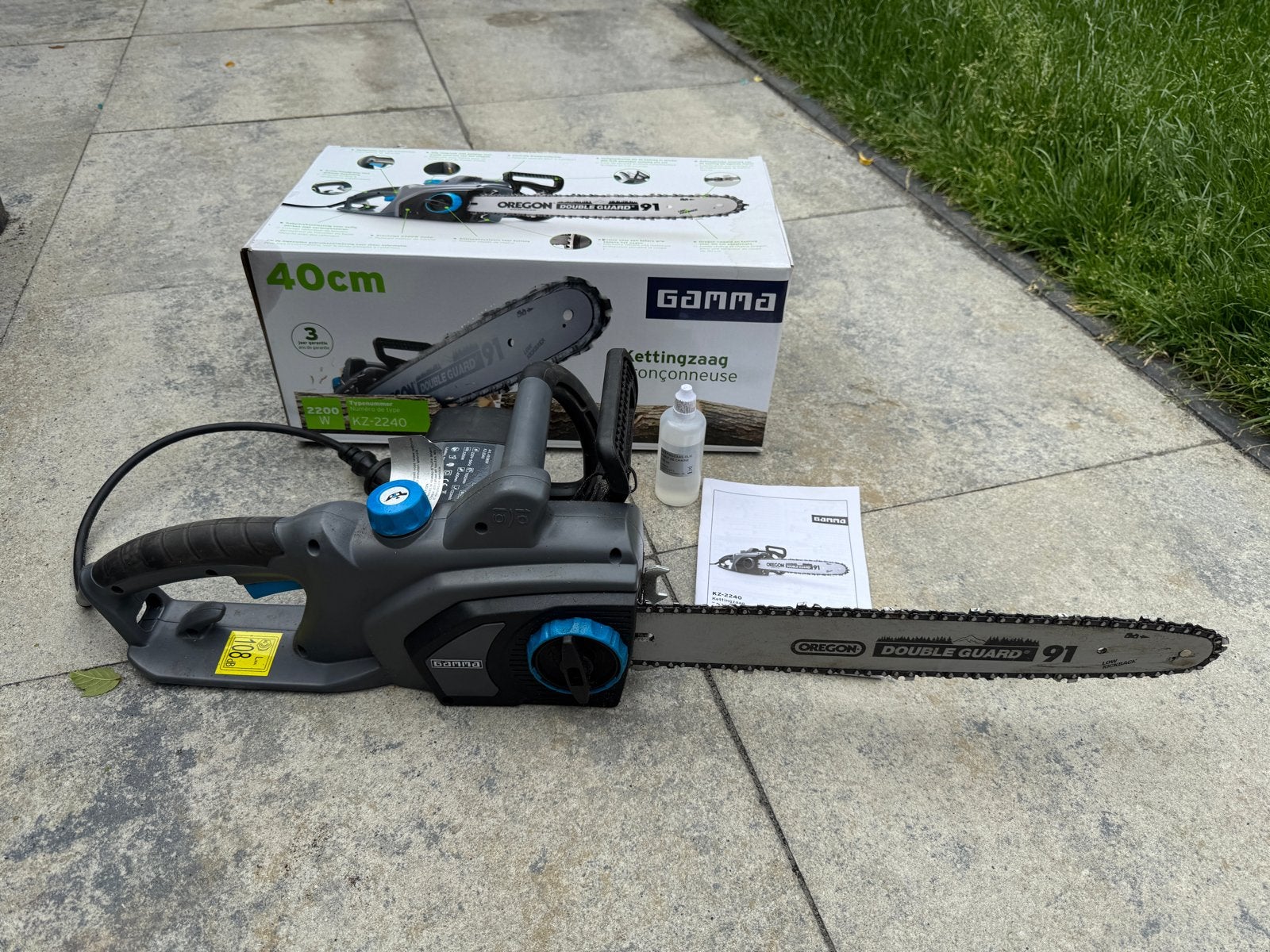 Gamma Kettingzaag KZ-2240 - 2200W, 40cm zaagblad, Ophalen, 70 mm of meer, Kettingzaag, Zo goed als nieuw