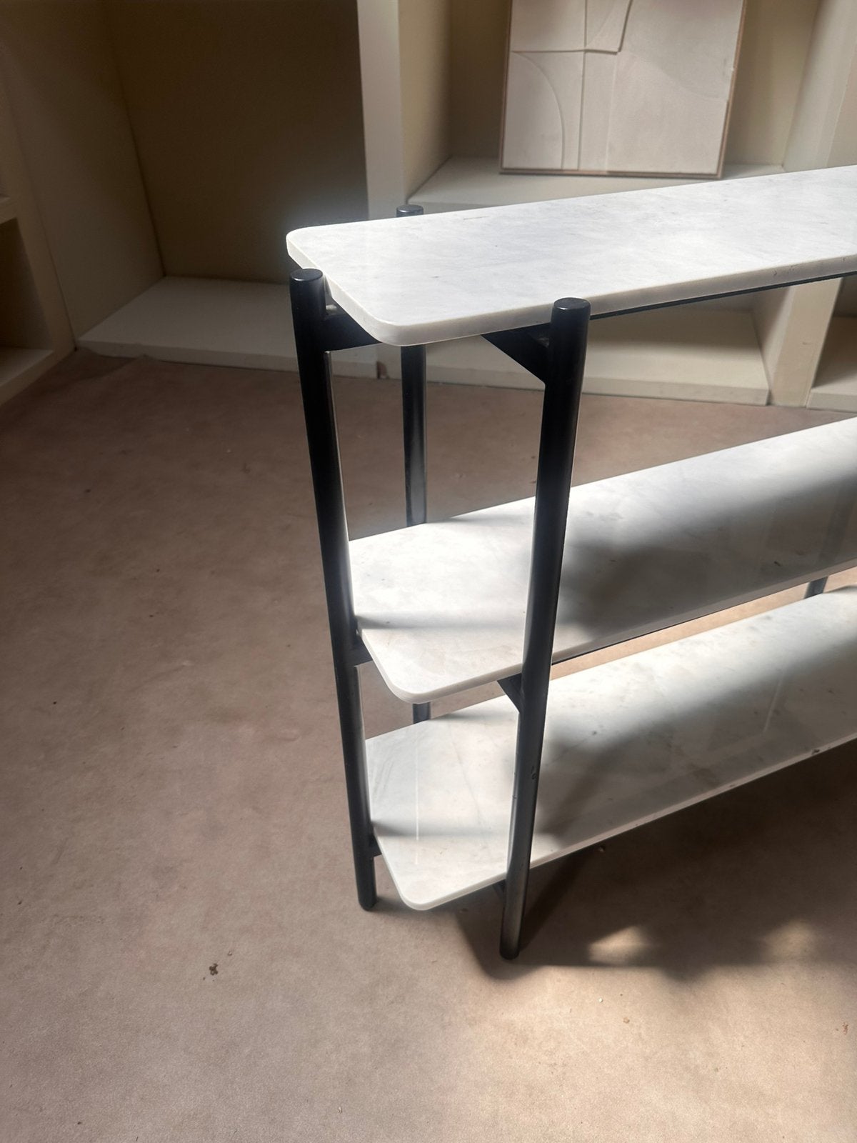 Sidetable Zwart Wit Carrara Marmer, Huis en Inrichting, Tafels | Sidetables, Ophalen of Verzenden, Zo goed als nieuw, X, X